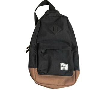 Herschel Supply Co. Heritage Crossbody Shoulder Bag Black Brown Classic Minimal